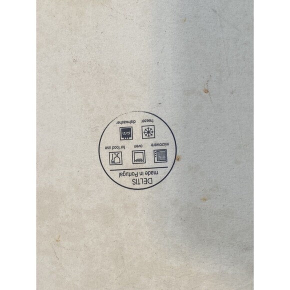 Deltis Portugal Blue & White Stoneware Dish 8.5” Pottery Bakeware Floral Design - Picture 11 of 14